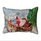 Betsy Drake Reindeer & Santa Large Indoor/Outdoor Pillow 16x20